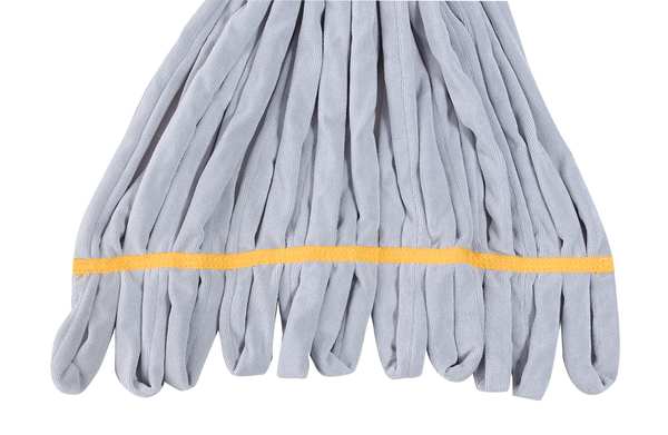 6 in Tube Wet Mop, 16 oz Dry Wt, Quick Change Connection, Cut-End, Blue/Gray, Microfiber