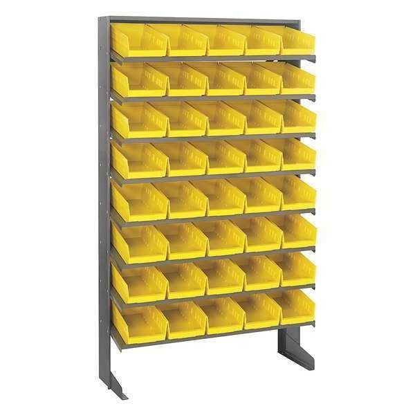 Steel Pick Rack, 36 in W x 60 in H x 12 in D, 8 Shelves, Yellow