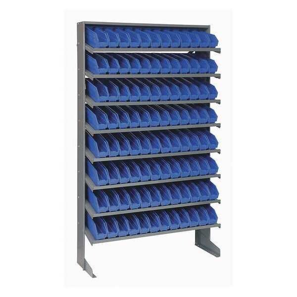 Steel Pick Rack, 36 in W x 60 in H x 12 in D, 8 Shelves, Blue