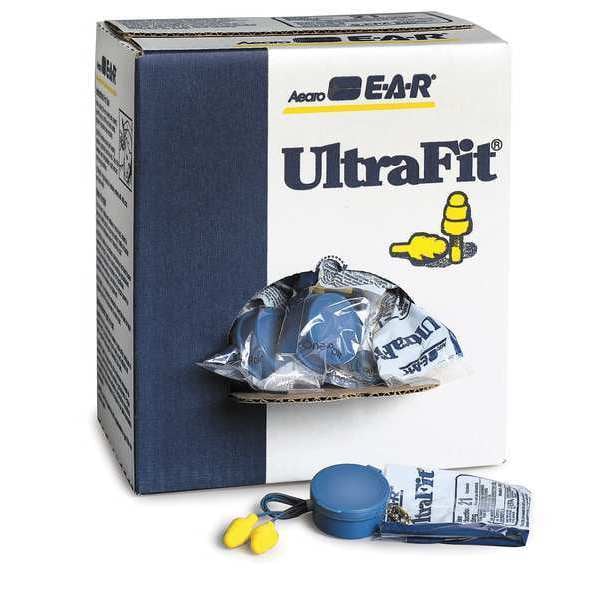 Reusable Corded Ear Plugs, Flanged Shape, 25 dB, 5 Pairs, Yellow
