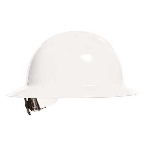 Full Brim Hard Hat, Classic, Type 1, Class E, Ratchet (6-Point), White