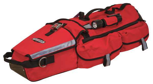 Gear Bag, Nylon, 2 Pockets, Hi-Viz Red, 36