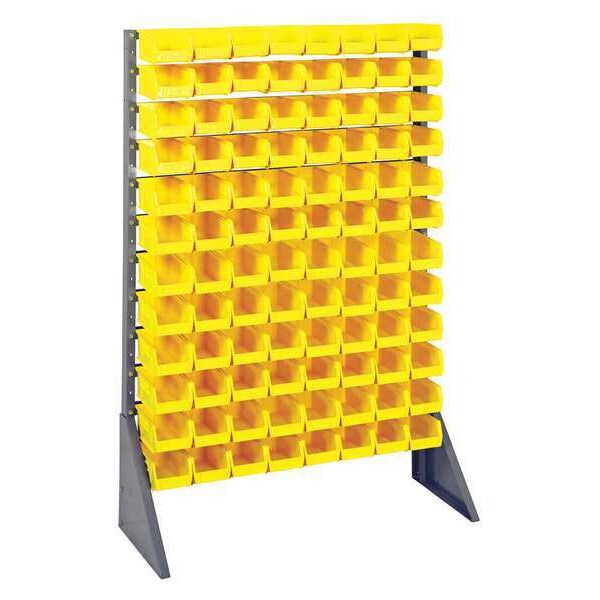 Steel Bin Rail Floor Rack, 15 in W x 36 in D x 54 in H, Yellow