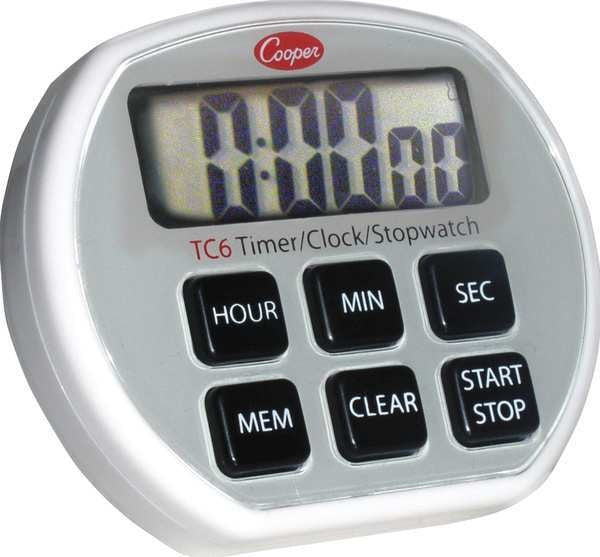 Timer/Clock/Stopwatch, 6Button, 3A Battery