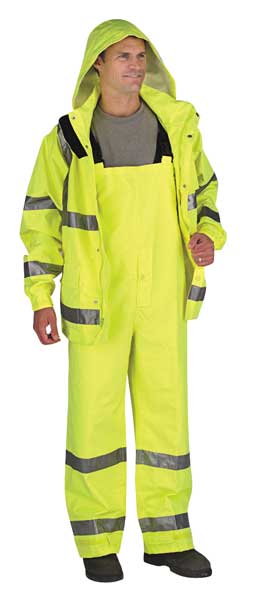 Icon Rain Jacket, Class 3, Type P, Ylw/Green, 2XL