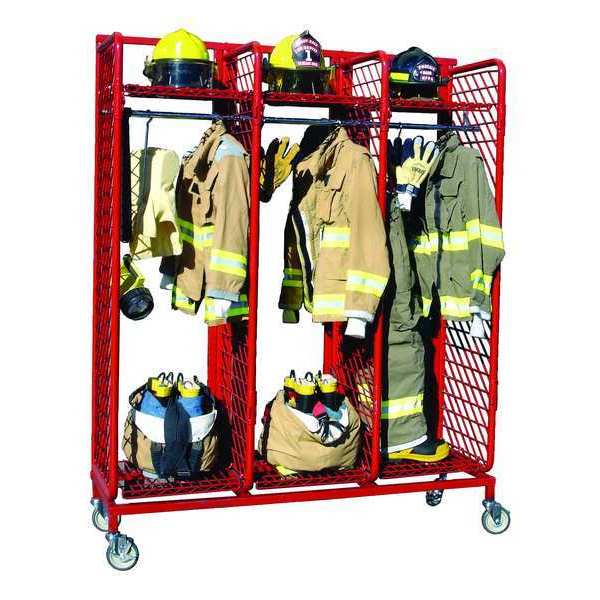 Mobile Red Rack, Red Powder-Coat, 40 in D, 79 in H