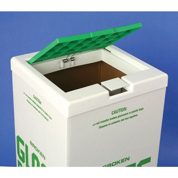 48 gal Flat Trash Can Lid, 12 1/2 in W/Dia, Green, Plastic, 1 Openings