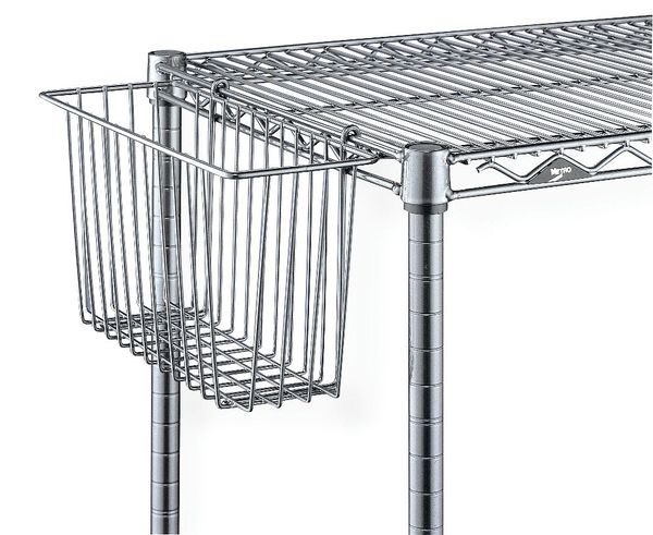 Storage Basket, Silver, 17-3/8 x 7-1/2 x10