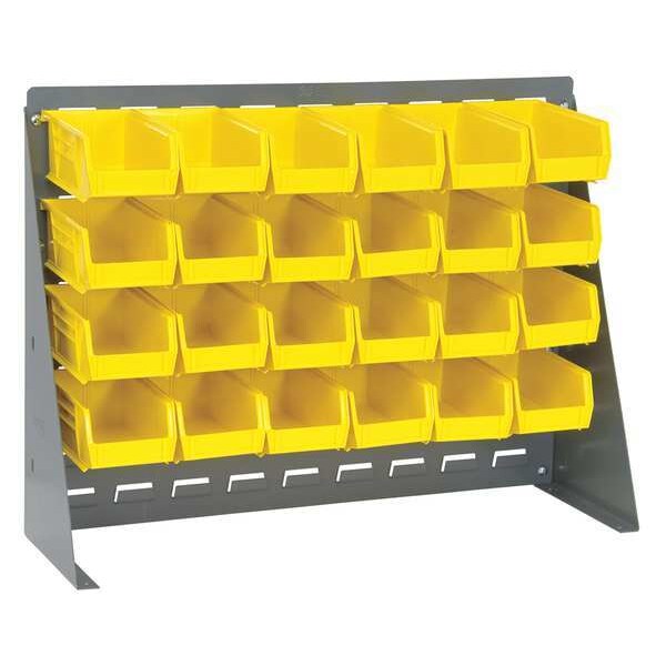 Steel Louvered Bench Rack, 27 in W x 1/4 in D x 21 in H, Gray