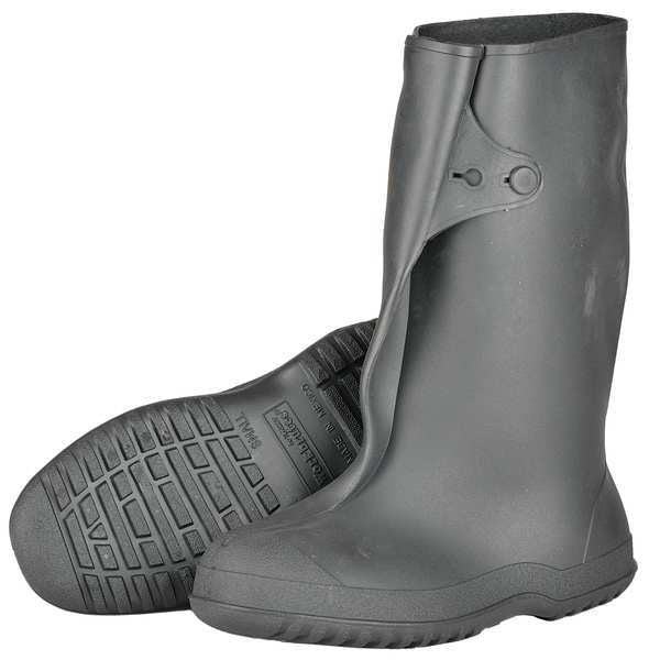 Workbrutes Overboots, Mens, XL, Button Tab, Black, PVC, PR