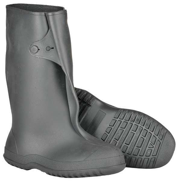 Workbrutes Overboots, Mens, XL, Button Tab, Black, PVC, PR