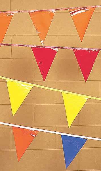 Pennants, Polyethylene, Red, 100 ft.