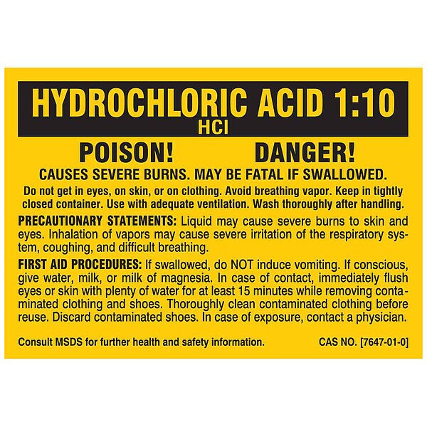 Chemical Label, 2 In. H, Paper, PK25