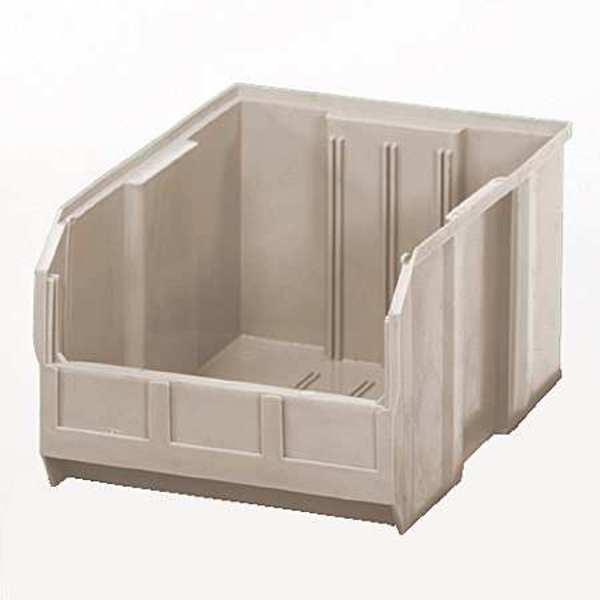 Hang & Stack Storage Bin, Ivory, Polypropylene, 18 in L x 11 in W x 10 in H, 75 lb Load Capacity