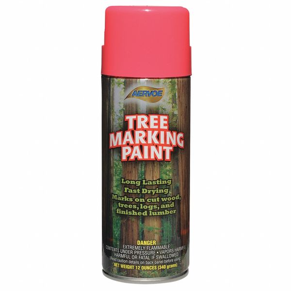 Tree Marking Paint, 12 oz., Fluorescent Pink, Solvent -Based