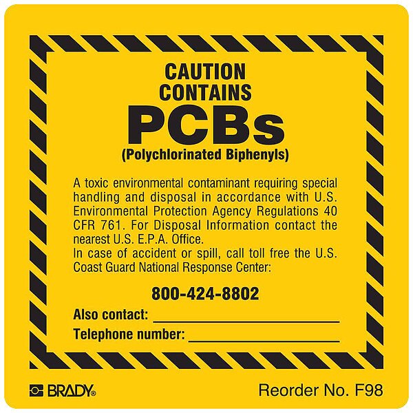 Chemical Label, 2 In. H, Polyester, PK100