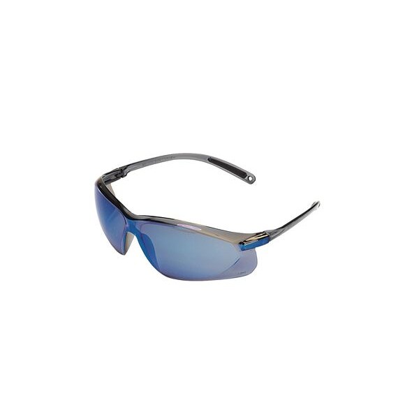 Safety Glasses, Wraparound TSR Gray Polycarbonate Lens, Scratch-Resistant
