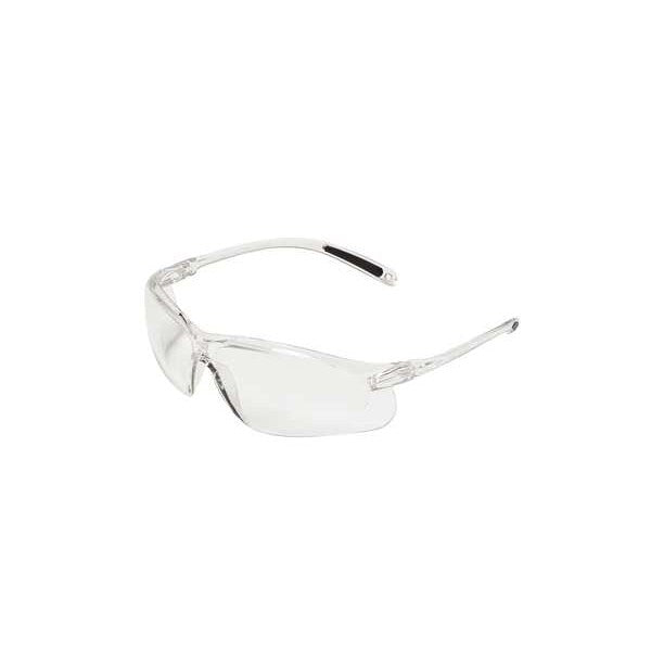 Safety Glasses, Wraparound TSR Gray Polycarbonate Lens, Scratch-Resistant