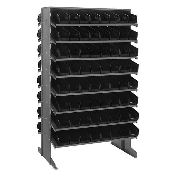 Steel Pick Rack, 36 in W x 60 in H x 24 in D, 16 Shelves, Black