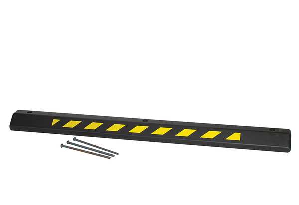 Parking Curb, 72 x 4 x 8 In, Black/Yellow