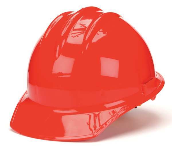 Front Brim Hard Hat, Type 1, Class E, Ratchet (6-Point), Red
