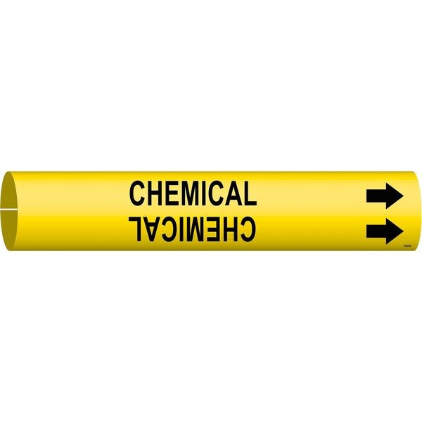 Pipe Marker, Chemical, Yel, 3/4 to 1-3/8 In