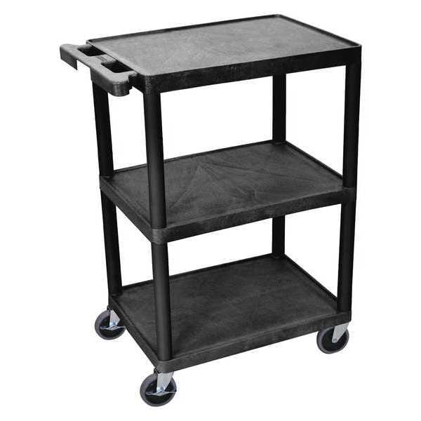 Thermoplastic Resin (Shelf)/High Density Polyethylene (Leg) Flat, 3 Shelves, 300 lb