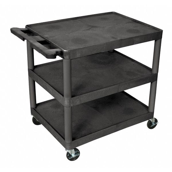 Thermoplastic Resin (Shelf)/High Density Polyethylene (Leg) Flat, 3 Shelves, 300 lb