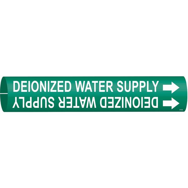 Pipe Marker, Deionized Water Supply, Green, 4173-B