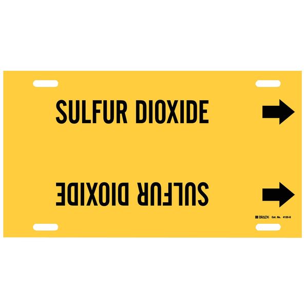 Pipe Marker, Sulfur Dioxide, Y, 8to9-7/8 In