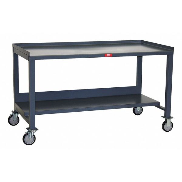 Workbench, Steel, 60 in W, 35 in to 39 in Height, 1,400 lb, Straight