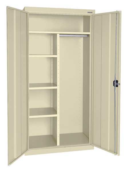 20/22 ga. ga. Steel Storage Cabinet, 36 in W, 72 in H, Stationary