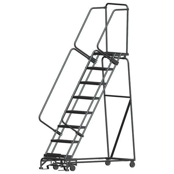 113 in H Steel Rolling Ladder, 8 Steps