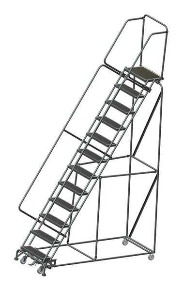 153 in H Steel Rolling Ladder, 12 Steps
