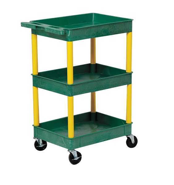 Thermoplastic Resin (Shelf)/High Density Polyethylene (Leg) Flat, 3 Shelves, 300 lb