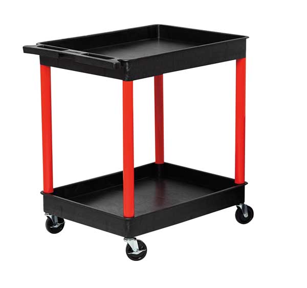 Thermoplastic Resin (Shelf)/High Density Polyethylene (Leg) Flat, 3 Shelves, 400 lb