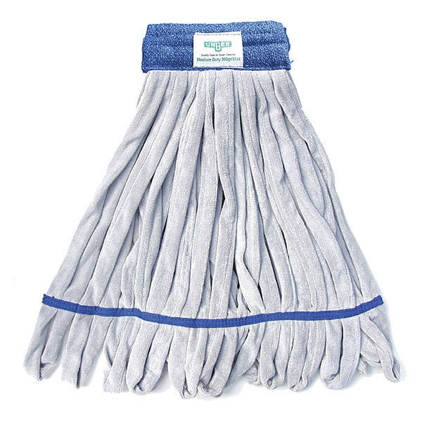 6 in Tube Wet Mop, 16 oz Dry Wt, Quick Change Connection, Cut-End, Blue/Gray, Microfiber