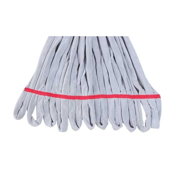 6 in Tube Wet Mop, 16 oz Dry Wt, Quick Change Connection, Cut-End, Red, Microfiber, ST45R