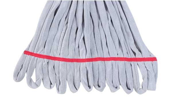 6 in Tube Wet Mop, 16 oz Dry Wt, Quick Change Connection, Cut-End, Blue/Gray, Microfiber
