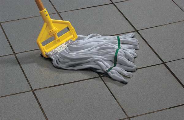 6 in Tube Wet Mop, 16 oz Dry Wt, Quick Change Connection, Cut-End, Blue/Gray, Microfiber
