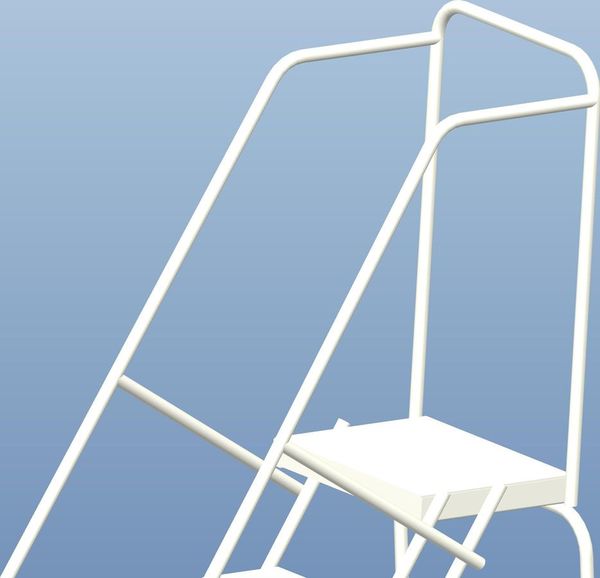 93 in H Aluminum Wheelbarrow Ladder, 6 Steps