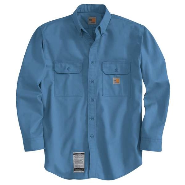 Carhartt Flame Resistant Collared Shirt, Blue, Cotton/Nylon, S