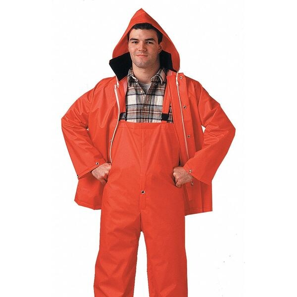 Rain Suit w/Jacket/Bib, Unrated, Orange, XL