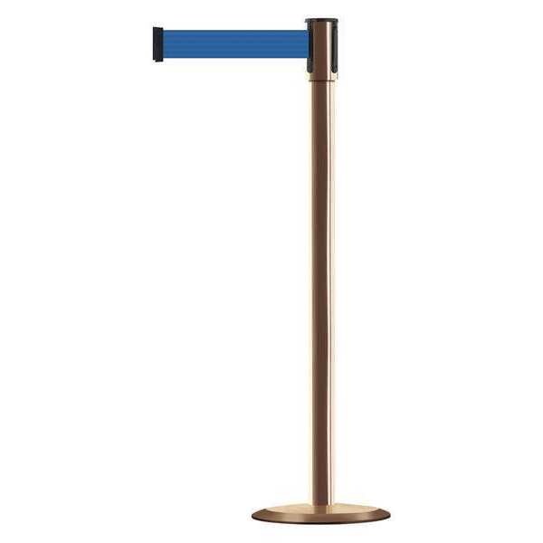 Barier Post w/ Belt, Stainless Steel, Blue