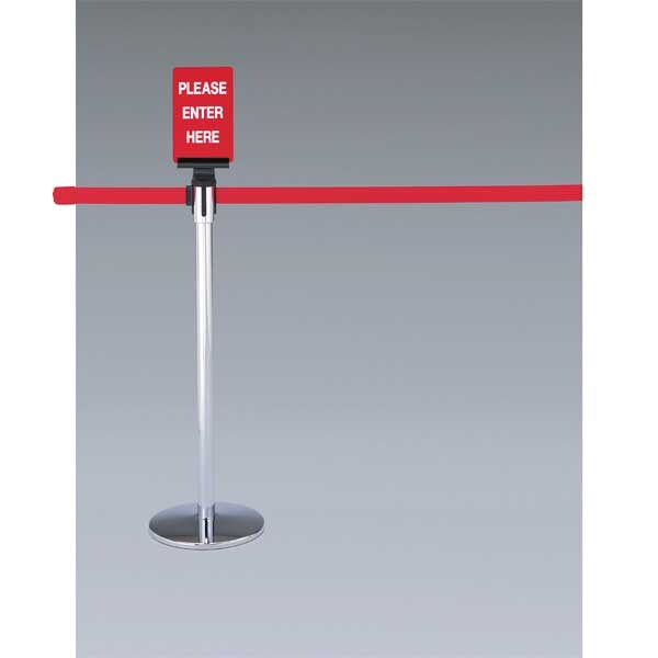 Barier Post w/ Belt, Stainless Steel, Blue