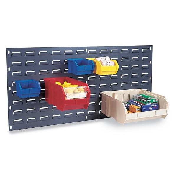 Steel Louvered Panel, 36 in W x 1/4 in D x 20 in H, Gray