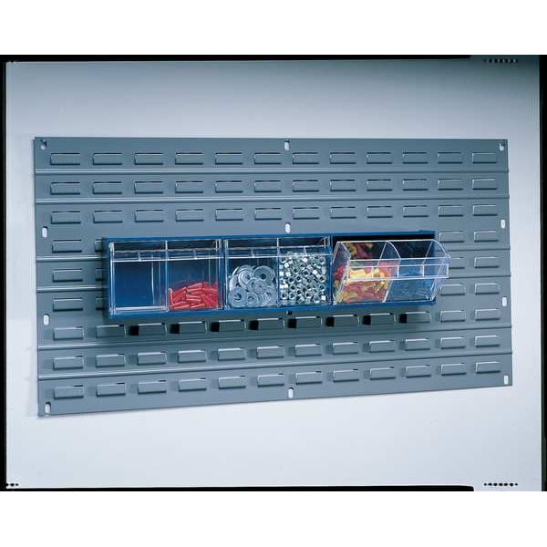 Steel Louvered Panel, 36 in W x 1/4 in D x 20 in H, Gray