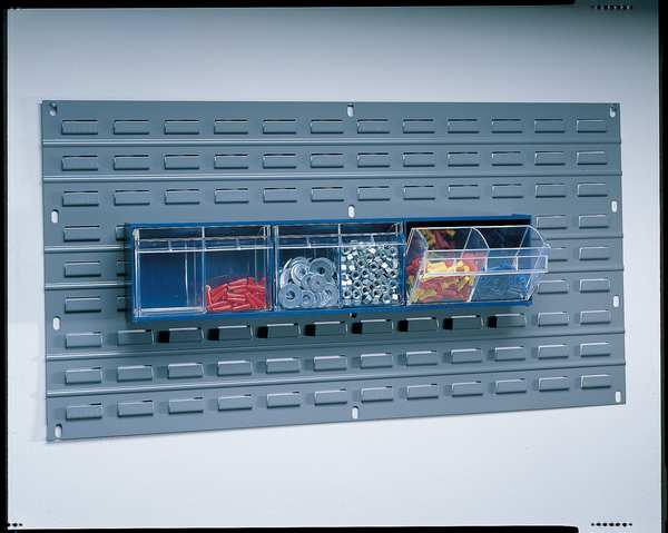 Steel Louvered Panel, 18 in W x 5/16 in D x 20 in H, Gray