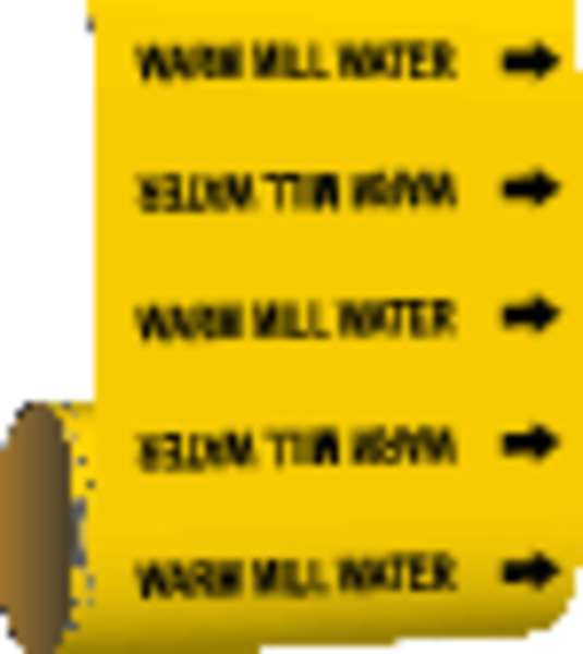 Pipe Marker, Warm Mill water, Yel, 41584