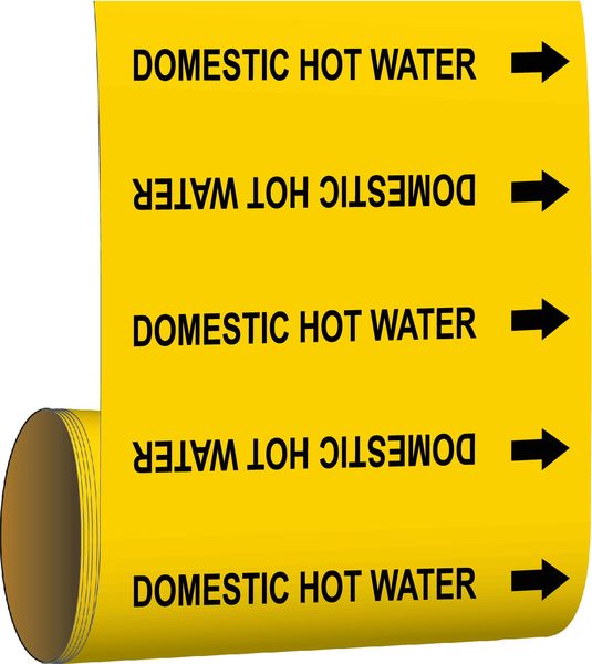 Pipe Marker, Domestic Hot Water, Yel, 41459